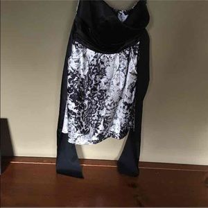 Black and white design dress