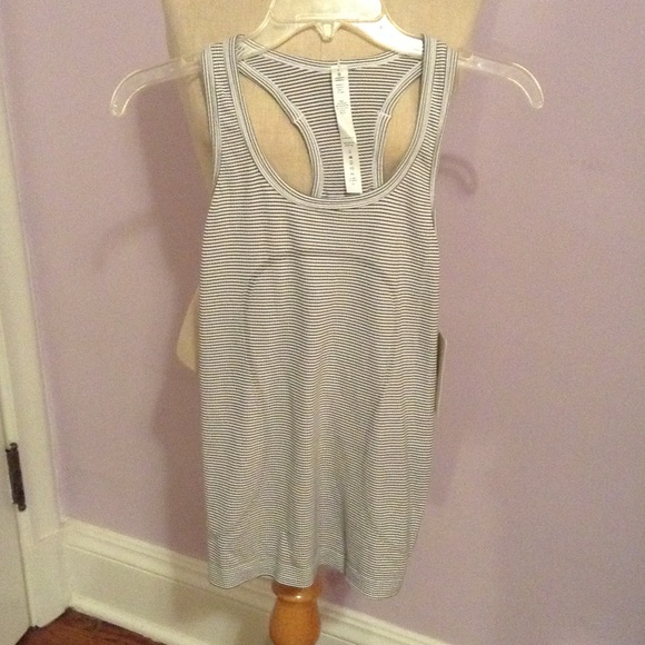 NEW black and white stripped Lululemon tank
