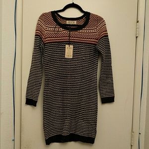 Pink Rose Sweater Dress