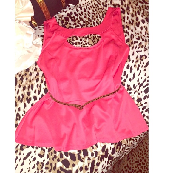 Pink/Peach Peplum Top