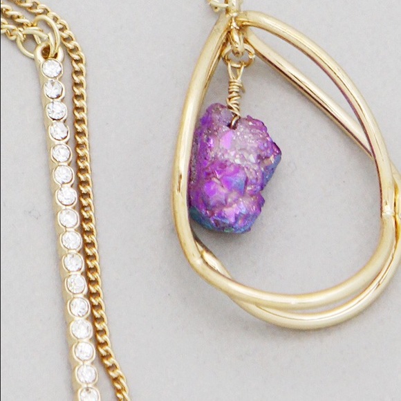 Caged rock gold necklace - Picture 3 of 4