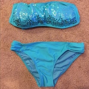 Sequin Aqua Bikini Set