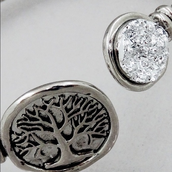 Tree of life silver Druzy style bracelet - Picture 3 of 3