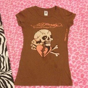 Brown Ed Hardy shirt
