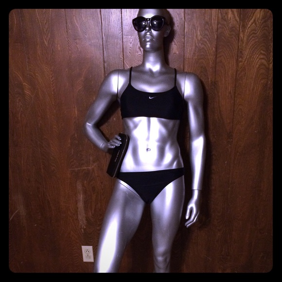 Black Nike Sport Racerback Bikini Set