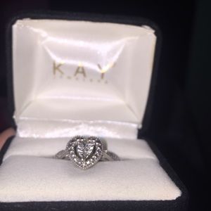 Kay Jewelers silver heart ring.