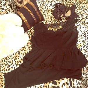 Black Peplum Dress