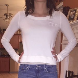XS Abercrombie & Fitch White Crop Top Sweater