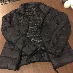 Black Uniqlo Puffy Down Jacket