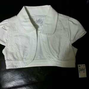 Justice size 6/7 white bolero