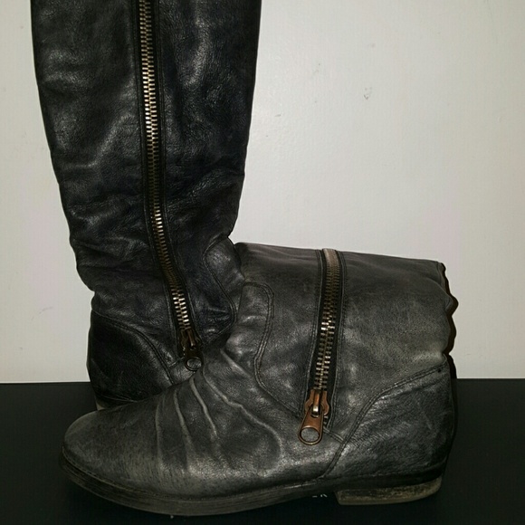 Bluish-grey Vintage Boots