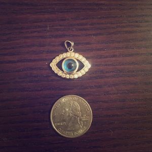 SILVER evil eye pendant