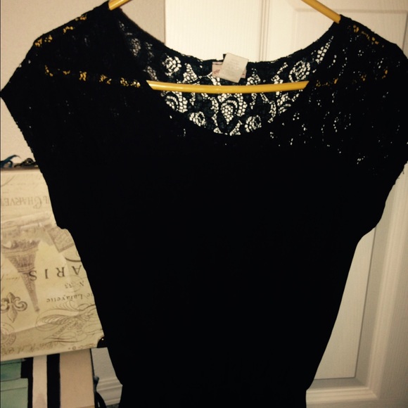 Brand New Black See Through And Lace Blouse