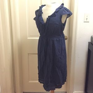 Blue Maeve Dress 14 short flutter sleeve