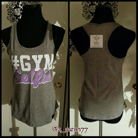 "#Gym Selfie" Tank - Picture 1 of 3