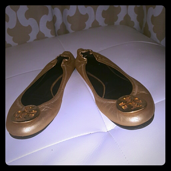 Gold Tory Burch flats