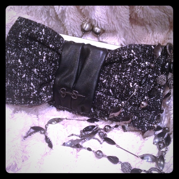 Black & White Bow Clutch