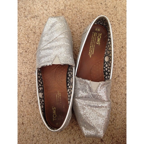 Silver sparkly TOMS