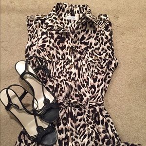 Calvin Klein Leopard Safari Dress