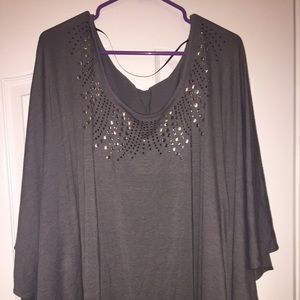 Studded Grey Batwing Shirt