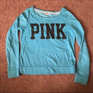 Blue PINK Crop Sweater