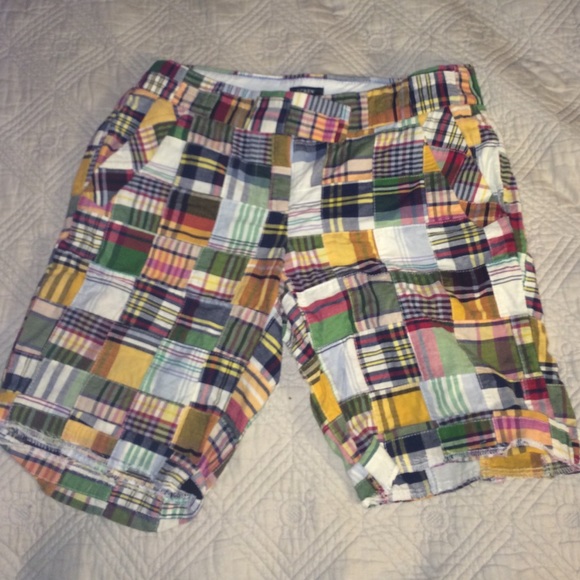 J.Crew plaid patchwork city fit shorts