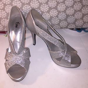 silver sparkly heels!