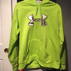lime green under Armour sweatshirt