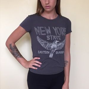 American eagle logo New York State grey top