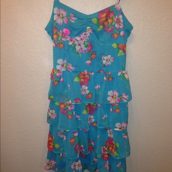 Blue dress with flowers