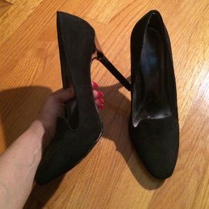 Black silver back Pumps