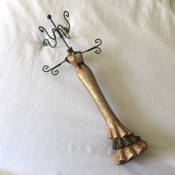 Gold dress jewelry holder