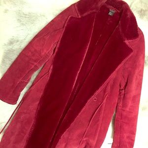 100% suede coat fully lined in SUPER SOFT faux fur