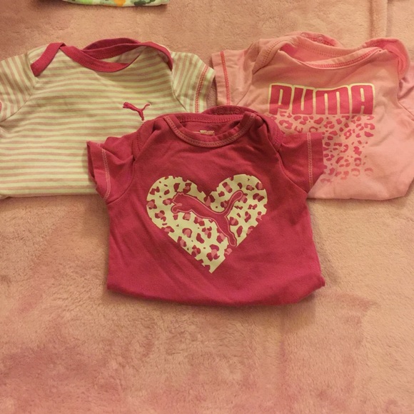 3-6m puma onesies for girl.