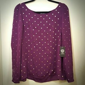 Vince Camuto Sheer Studded Blouse. Size Large
