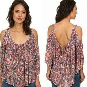 Free People Cold Shoulder top XS tea combo