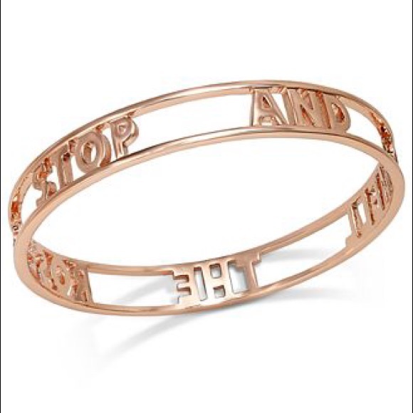 kate spade Jewelry - kate spade rose gold words of wisdom bangle