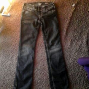 Woman's silver jeans
