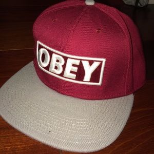 maroon OBEY hat