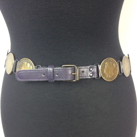 Ladies Vintage 70/80’s Coin Belt Metal Alloy \