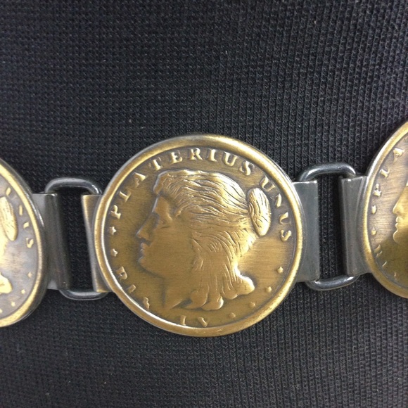 Ladies Vintage 70/80’s Coin Belt Metal Alloy \