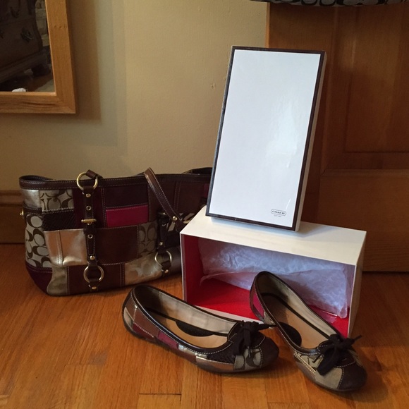 Coach Handbags - Coach bag and size seven matching flats