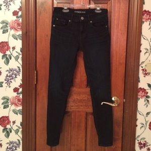 Express Mia dark mid rise skinny jeans 0s
