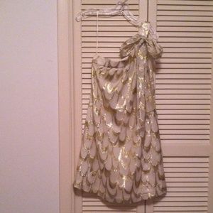 Trina Turk size 2 gold and white dress