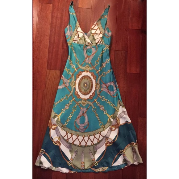 Tommy Hilfiger Silk Equestrian Motif Dress