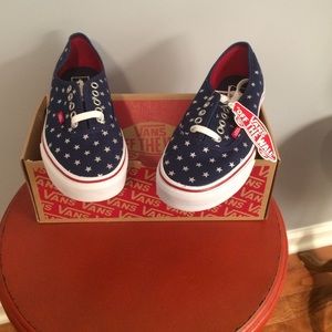 Vans tennis shoes.  Stars red/blue