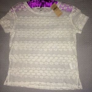 American Eagle Floral Lace shirt