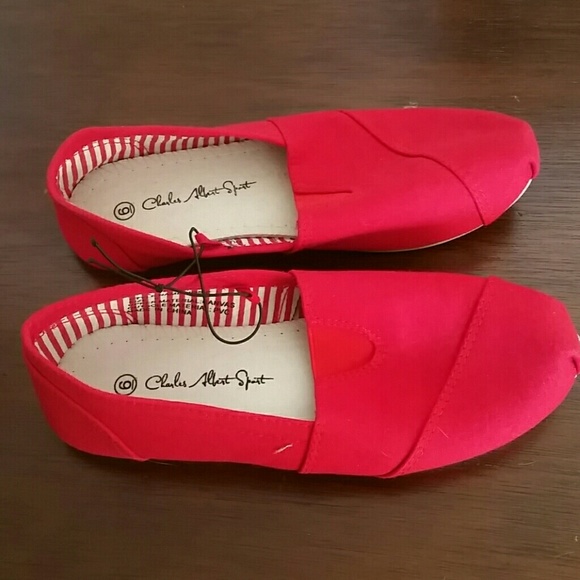 Red slip ons