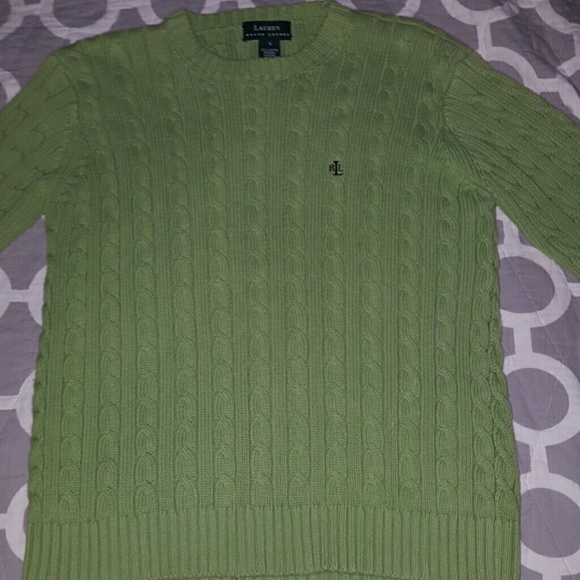 Ralph Lauren cable knit sweater light green