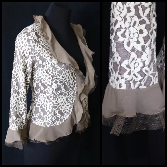 ‼️LAST CALL PRICE FIRM Ruffle Lace Cardigan Jacket - Picture 3 of 4